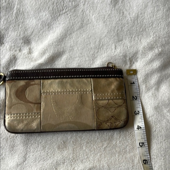Coach Gold and Brown Wristlet - Picture 9 of 9